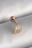 Dodes 316L Çelik Gold Renk Üçgen Zirkon Taşlı Tragus Piercing TG27PR1238