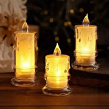 Dodes Gerçekçi Titrek Alev Efektli Pilli LED Mum 11 cm