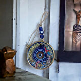 Dodes Yaldızlı Bülbül Kuşlu Çicekli Nazar Boncuklu Duvar Süsü Camlı Duvar Dekoru