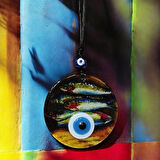 Dodes Balık Desenli 12 Cm Füzyon Cam Duvar Süsü