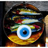 Dodes Balık Desenli 12 Cm Füzyon Cam Duvar Süsü