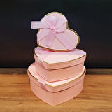 Dodes Kalp Tasarımlı Hediye Kutusu 3 Adet Farklı Boy