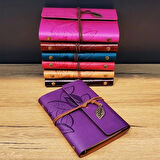 Dodes Yaprak Desenli Deri Defter