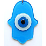 Dodes Nazar Boncuklu Bebek Mavisi Renginde Fatma Ana Bereket Eli Cam Duvar Süsü