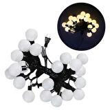 Dodes 5 Metre 28 LED Mini Top Işık Sarı Fişli Siyah Kablo