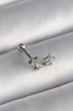 Dodes 316L Çelik Gümüş Renk Zirkon Taşlı Yıldız Tragus Piercing TG27PR1245