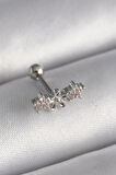 Dodes Dodes 316L Çelik Gümüş Renk Zirkon Taşlı Çiçek Tragus Piercing TG27PR1277