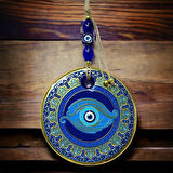 Dodes Yaldızlı Göz Modelli Duvar Süsü Camlı Duvar Dekoru