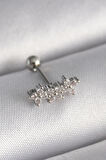 Dodes 316L Çelik Gümüş Renk Zirkon Taşlı Yonca Tragus Piercing TG27PR1255