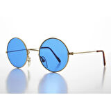 Dodes Yuvarlak Cam John Lennon Tarzı Gold Çerçeveli Mavi Gözlük