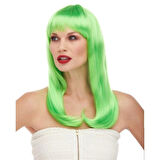 Dodes Yeşil Renk Uzun Düz Parti Peruğu