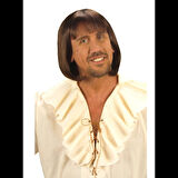 Dodes Kahve Renk Erkekler İçin Kısa Ortaçağ Peruğu