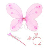 Dodes Toz Pembe Kelebek Kanadı Tacı ve Sopası