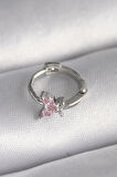 Dodes 316L Çelik Gümüş Renk Pembe Zirkon Taşlı Kelebek Model Tragus Piercing TG27PR1331