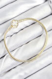 Dodes Dodes Pirinç Charm Zirkon Taşlı Yonca Model Gold Renk Kadın Bileklik TG27BB7806