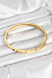 Dodes Dodes 316L Çelik Gold Renk Zirkon Taşlı 65 mm Kadın Kelepçe Bileklik TG27BB7911