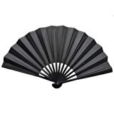 Dodes Plastik Kumaş Yelpaze 12'li Siyah