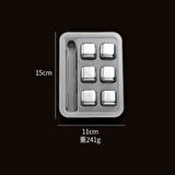 Dodes 6'lı Çelik Metal Kaplama Viski Taşı Soğutma Buz Küpü