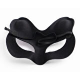 Dodes Siyah Süet Kırmızı Sarı Simli Kedi Maskesi