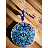 Dodes Prizma Desen Nazar Boncuklu Gözlü Duvar Süsü Cam Duvar Dekoru