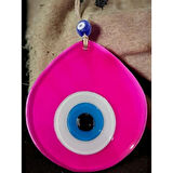 Dodes Mavi Nazar Boncuklu Pembe Renk Nazar Boncuklu Damla Desen El Yapımı Duvar Süsü