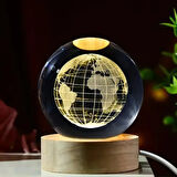 Dodes Dekoratif Dünya Tasarımlı Işıklı Cam Küre