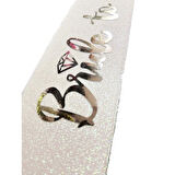 Dodes Beyaz Gümüş Bride To Be Yazılı Kuşak Kemer