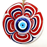 Dodes Cam Nazar Boncuklu Kırmızı Şeker Modelli Duvar Süsü