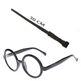 Dodes Harry Potter Asası ve Siyah Çerçeveli Gözlük Seti