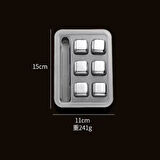 Dodes 6'lı Çelik Metal Kaplama Viski Taşı Soğutma Buz Küpü