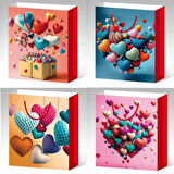 Dodes Küçük Boy Kalp Motifli Karton Çanta