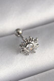 Dodes Dodes 316L Çelik Gümüş Renk Zirkon Taşlı Güneş Tragus Piercing TG27PR1279