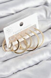 Dodes Dodes Pirinç Halka Model Gold Renk Kadın Set Küpe TG27BKP11057