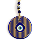 Dodes Altın Sarısı Yaldızlı Damla Göz Modelli Cam Duvar Süsü