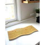 Dodes Dalgalı Çift Taraf Tasarımlı Ahşap Sunum Tepsisi