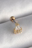 Dodes Dodes 316L Çelik Gold Renk Üçgen Zirkon Taşlı Tragus Piercing TG27PR1238