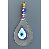 Dodes Damla Modeli Nazar Boncuklu Şeffaf Cam El Yapımı Duvar Süsü