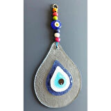 Dodes Damla Modeli Nazar Boncuklu Şeffaf Cam El Yapımı Duvar Süsü