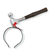 Dodes Kafaya Saplanmış Kahverengi Saplı Çekiç Şaka Tacı