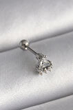 Dodes Dodes 316L Çelik Gümüş Renk Üçgen Zirkon Taşlı Tragus Piercing TG27PR1239