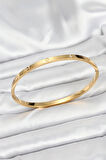 Dodes Dodes 316L Çelik Gold Renk Zirkon Taşlı 65 mm İnce Kadın Kelepçe Bileklik TG27BB7914