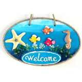 Dodes Deniz Temalı Balıklı Deniz Atlı Deniz Yıldızlı Welcome Yazılı El Yapımı Kapı Süsü