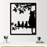 Kedi ve Modern Ahşap duvar tablo 