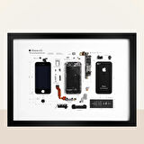 Iphone 4s, Siyah Çerçeve, iphone Tablo 40X30CM