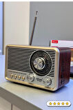 Retro Vintage Nostaljik Radyo Bluetootlu Fenerli Mini Kibar Fm Radyo Şık Ve Tarz Bir Arada 