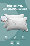 10 Adet Diamant Plus Kılıflı Fermuarlı Yıkanabilir Antialerjik Silikon Elyaf Yastık 50x70cm 800 gr