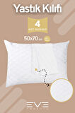 4 Adet Diamon Kapitone Antibakteriyel Fermuarlı Yıkanabilir Otel Lüks Yastık Kılıfı 50x70cm 