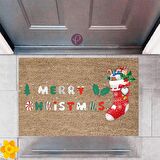 Kapı Önü Paspası Dekoratif Dijital Baskı Yeni Yıl Konsepti P-2589