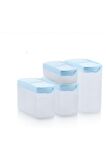 Tupperware 4 Lü Yer Kaplamaz Dizayn Set Mavi Kapak Esc
