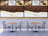 Kahve Çekirdekli Cafe Duvar Kağıdı Baskı